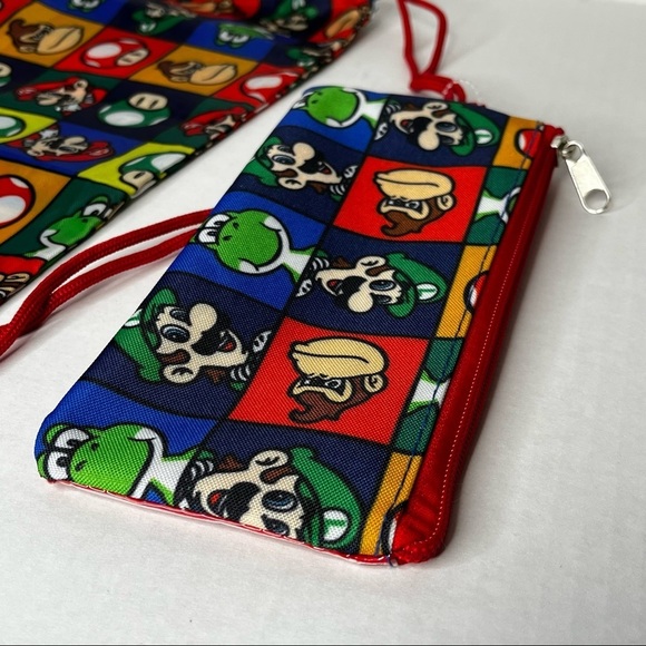 Super Mario‎ Drawstring Cinch Backpack Pencil Zip Pouch Gym Book Bag Nintendo - Picture 3 of 9